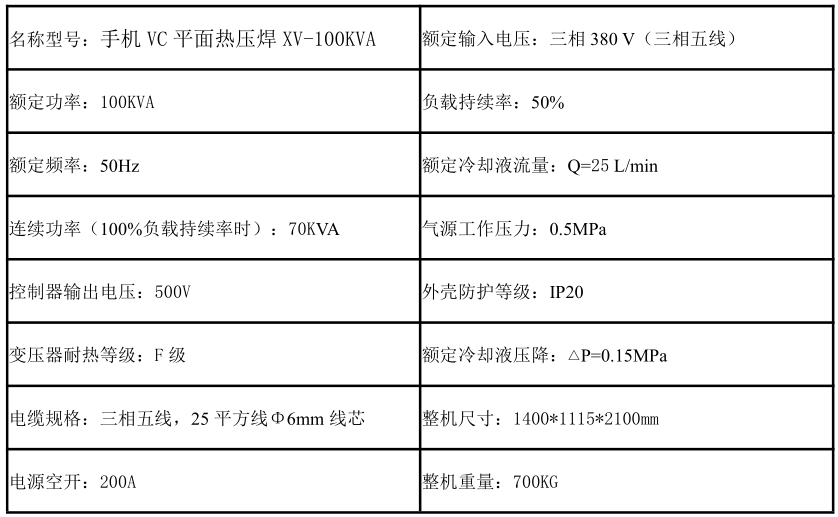 平面熱壓焊參數(shù)